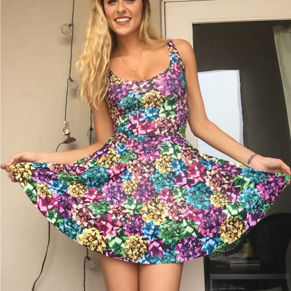 Blackmilk Clothing Wrapped Up Long Torso Skater Dress